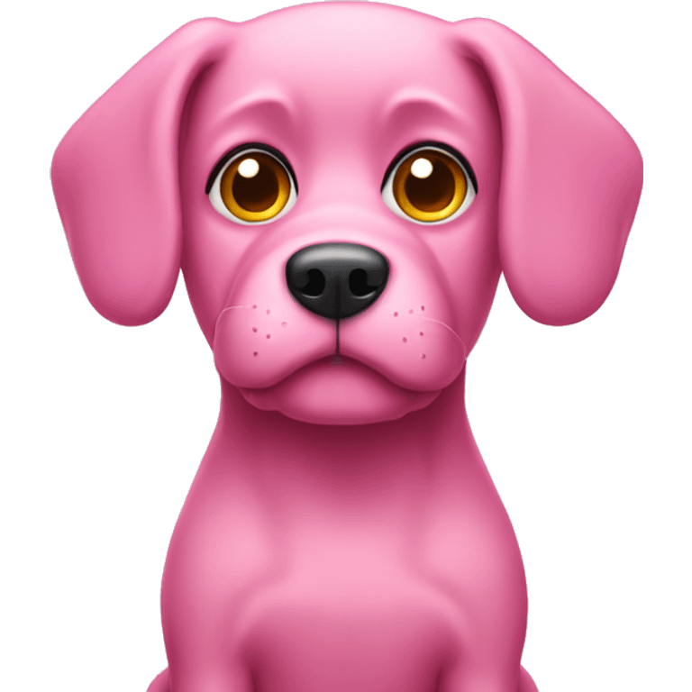 Pink dog with sad extra  emoji