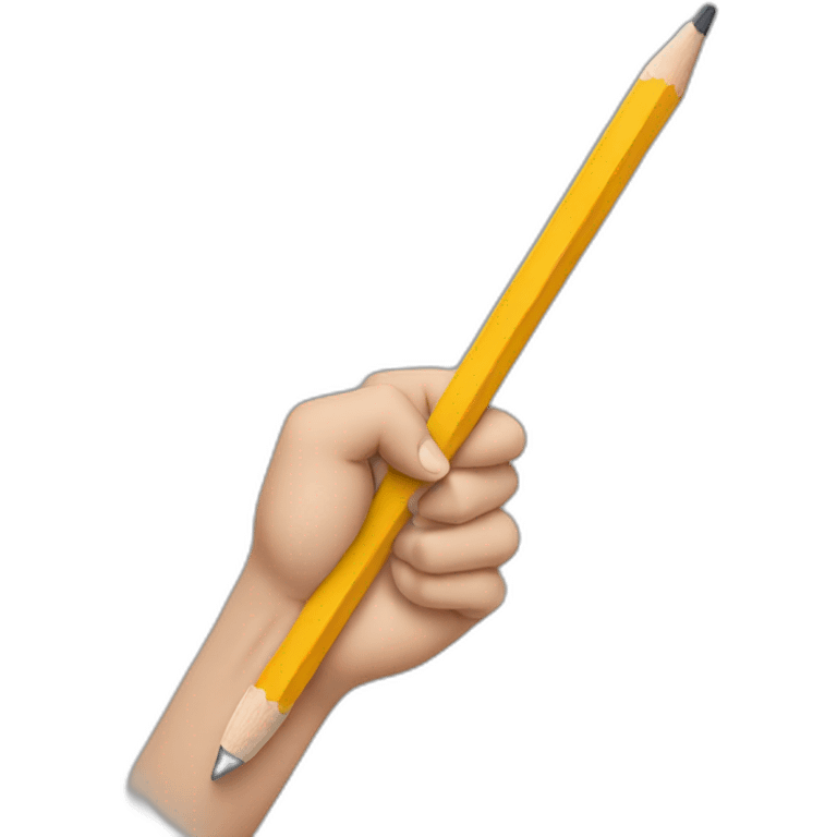 hand holding a big pencil in fist emoji