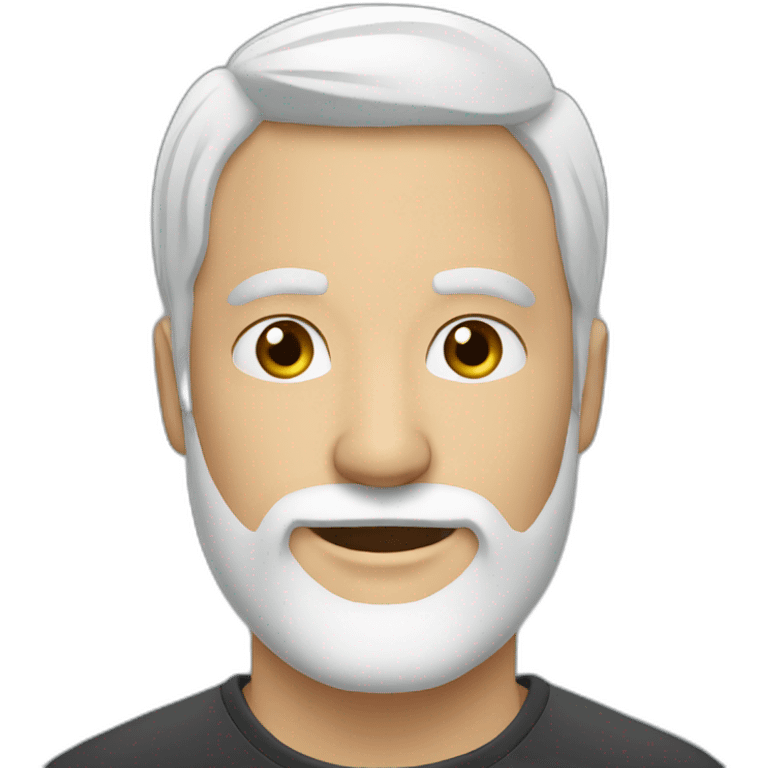 man 40 cut beard white emoji