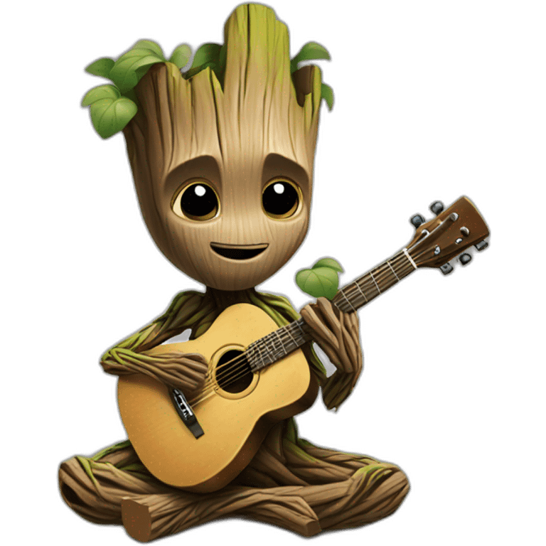 Groot listening to music emoji