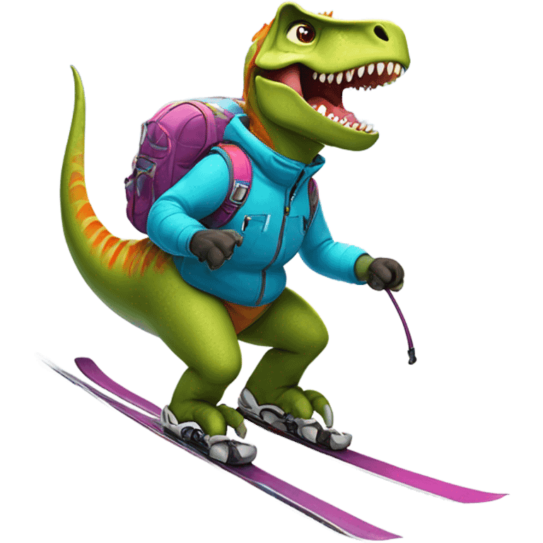 Dinosaur skiing  emoji