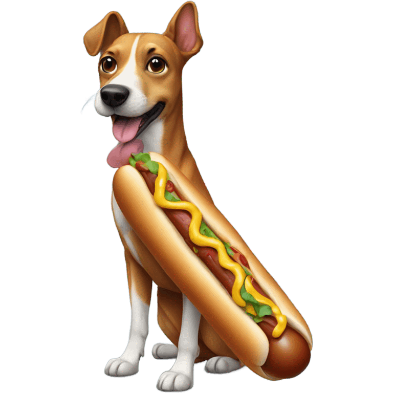 Dog hot dog emoji