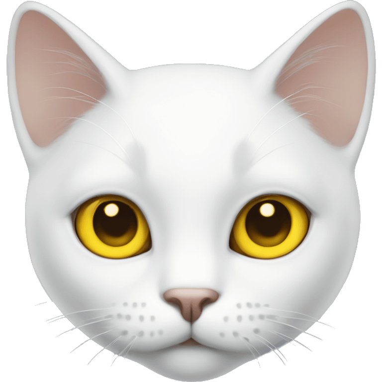 White cat with yellow eyes  emoji