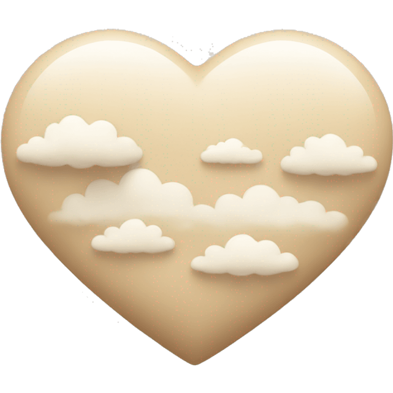 beige heart with clouds emoji