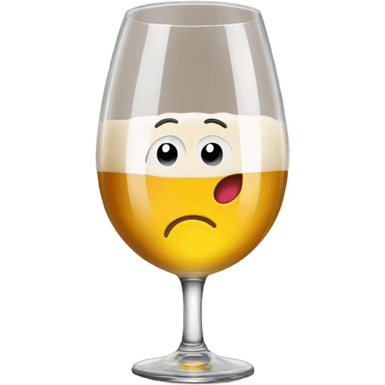 A beer in a wine glass  emoji