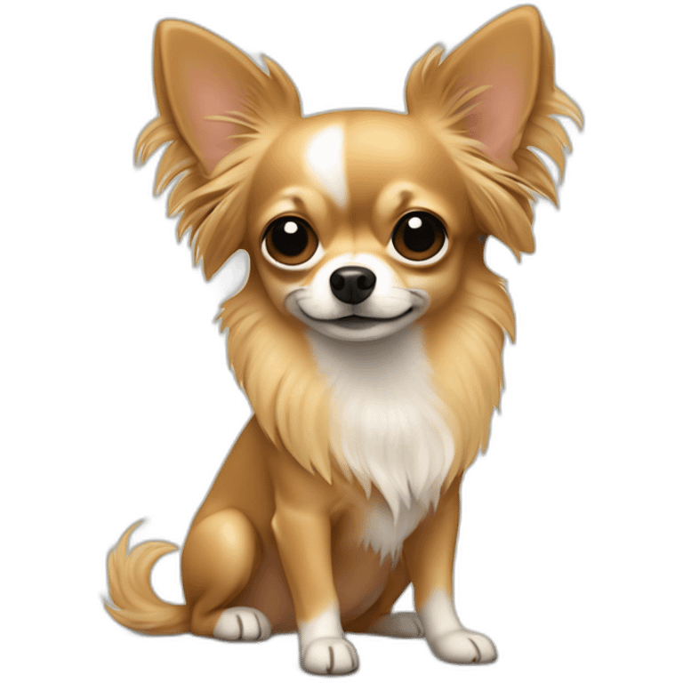 Long hair sand chihuahua emoji