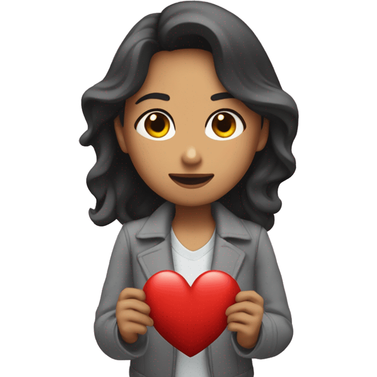 persona morena haciendo un corazón emoji