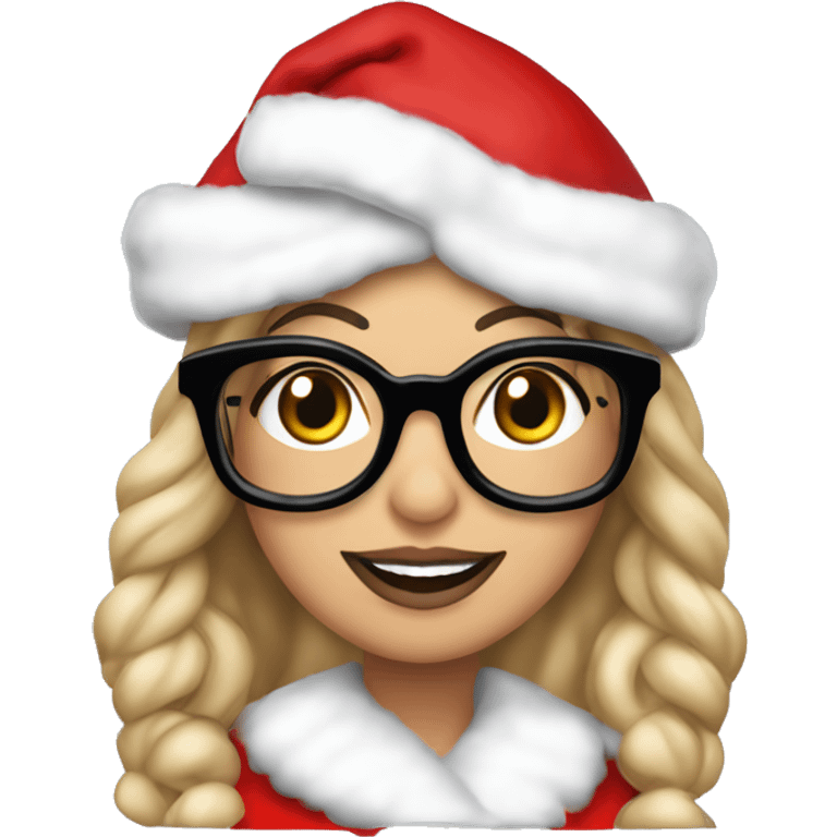 mariah carey dressed as mrs clause wearing black glasses  emoji