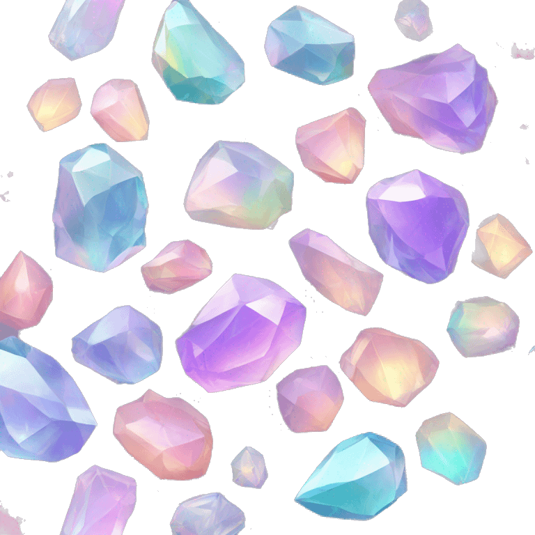 One Pastel iridescent crystal clusters emoji