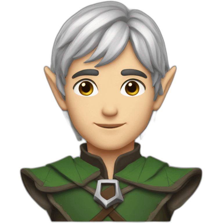 dark choppy hair nice elf ranger handsome emoji