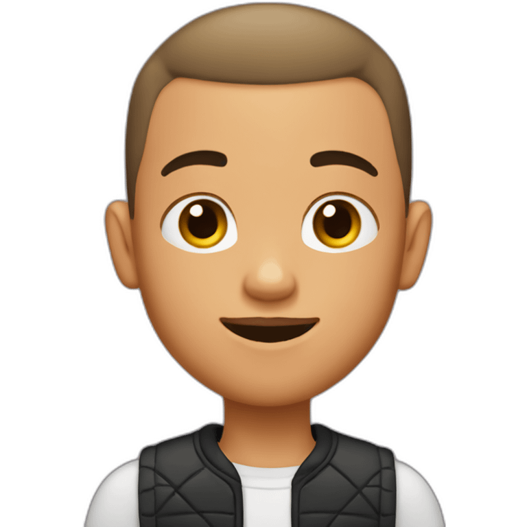 Boy with buzz cut hair and a goatee emoji