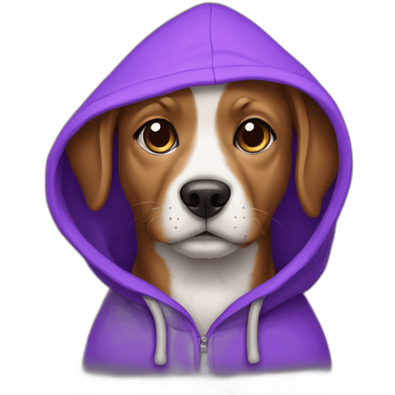 dog with purple hoodie emoji