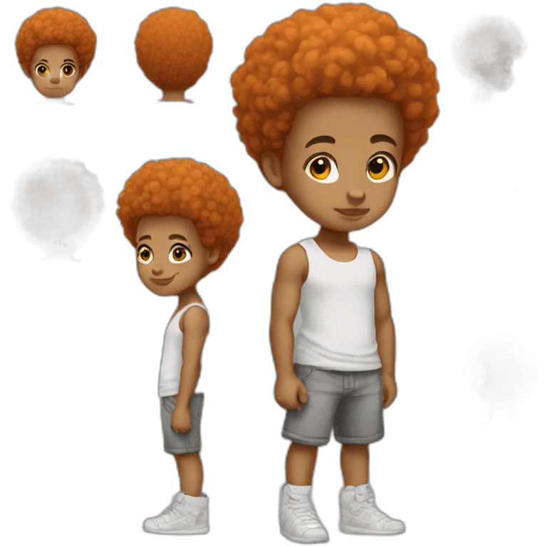 Light skin afro Orangehair squat emoji