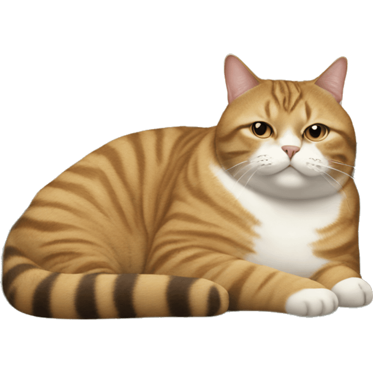 Fat tabby cat lounging in the couch  emoji