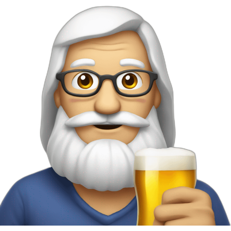 Père Noël qui boit une bière  emoji