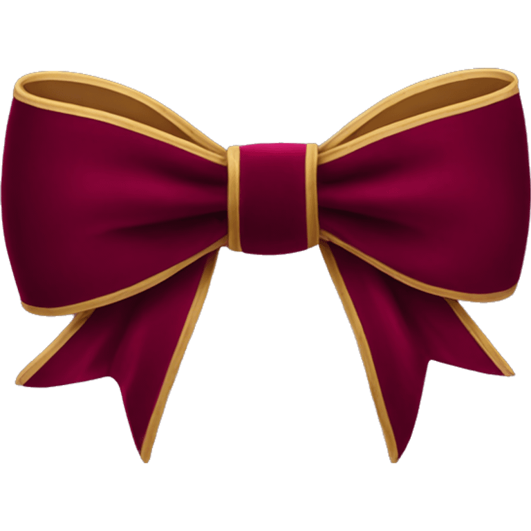 A small burgundy velvet bow with crisp folds and long tails. emoji