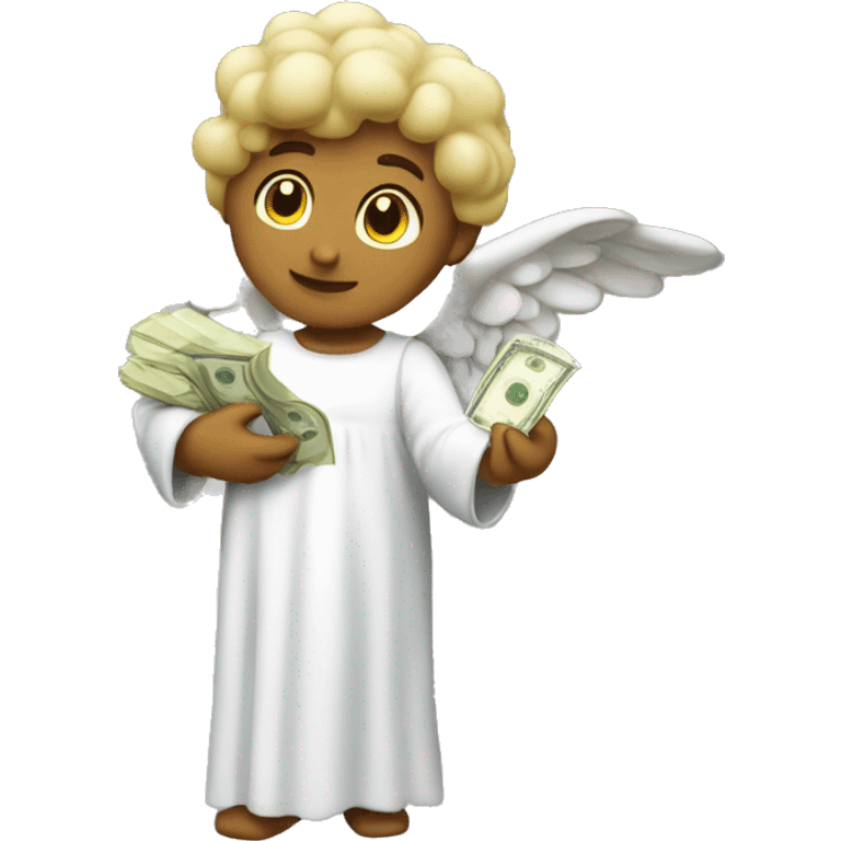 angel holding bag of money emoji