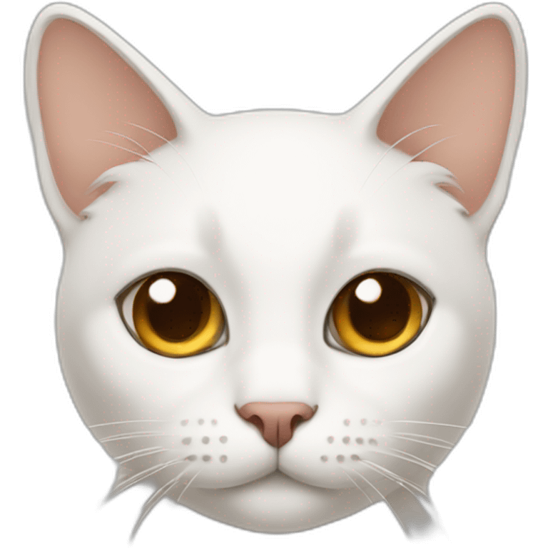 white cat brown ears emoji