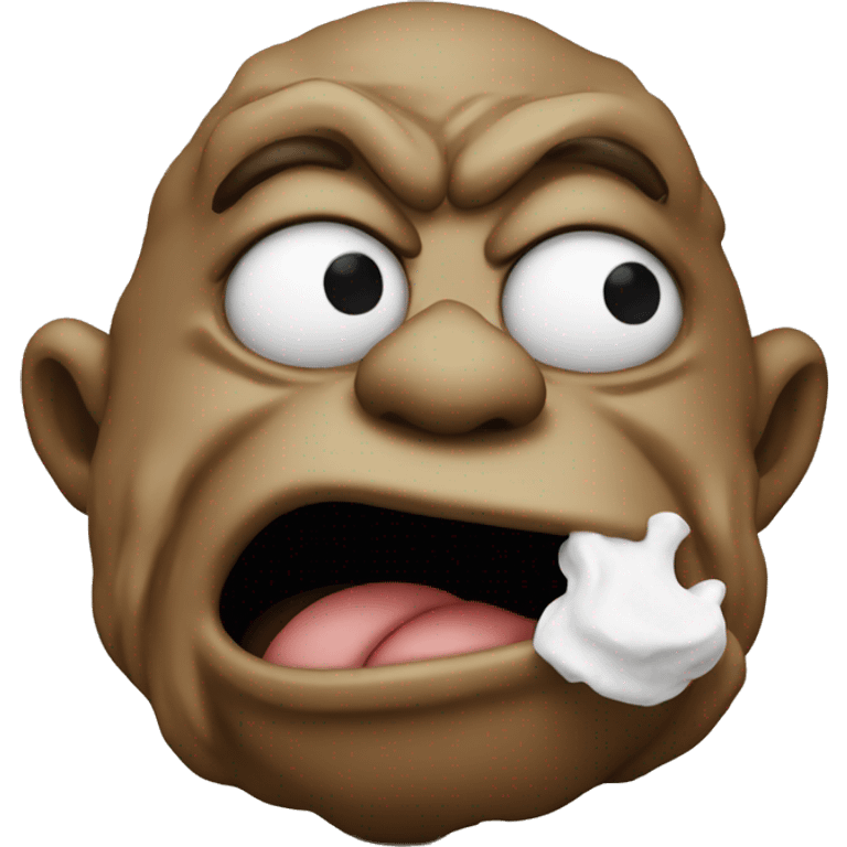 Poop troll blowing nose emoji