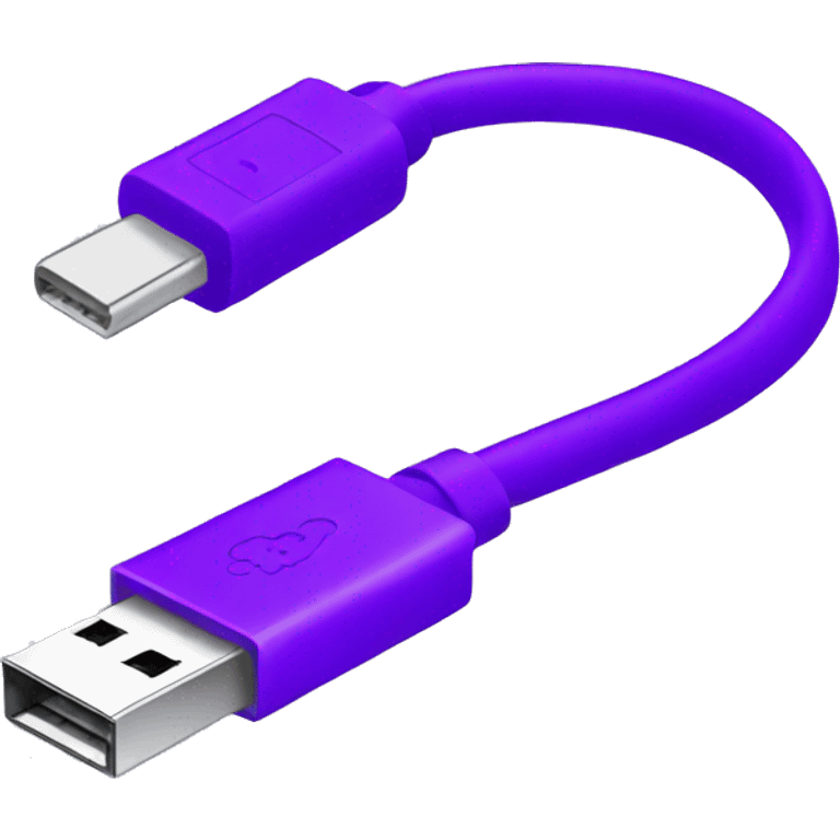 Purple usb cable emoji