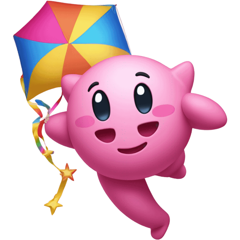 Kirby flying kite emoji