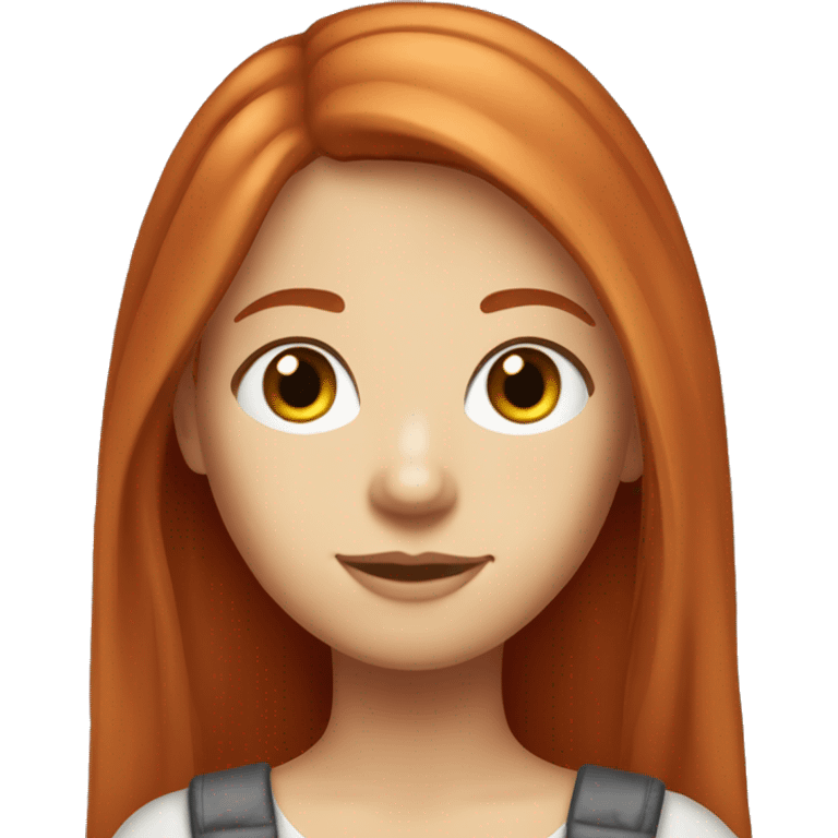 create a very beautiful red-haired girl with long straight hair with swampy eyes, freckles, a thin face and plump lips emoji