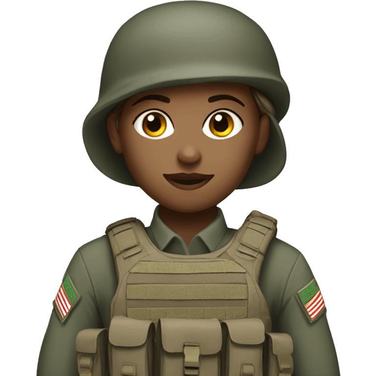 White girl soldier emoji