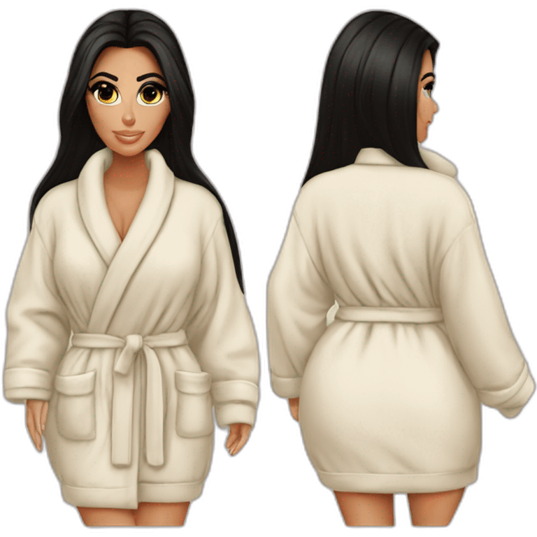 Kim kardashian perfect bum bathrobe emoji