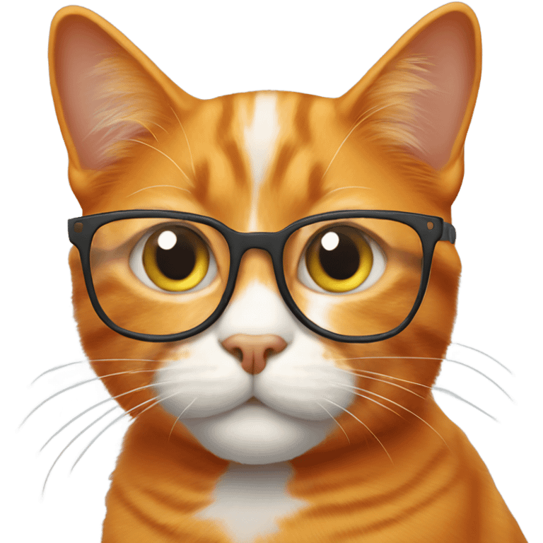 Orange cat wearing glasses emoji