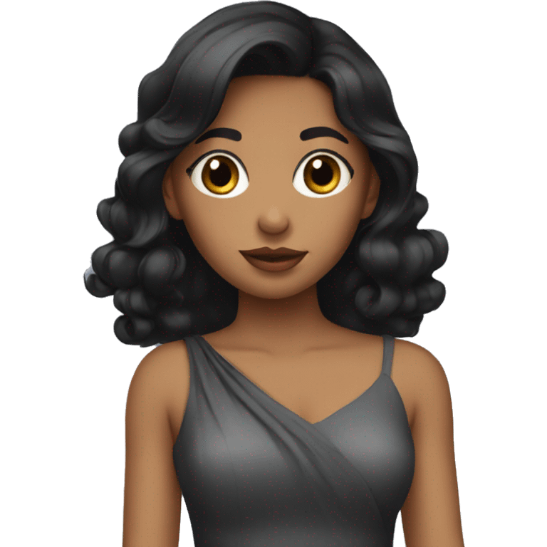 A black haired girl in a dress  emoji