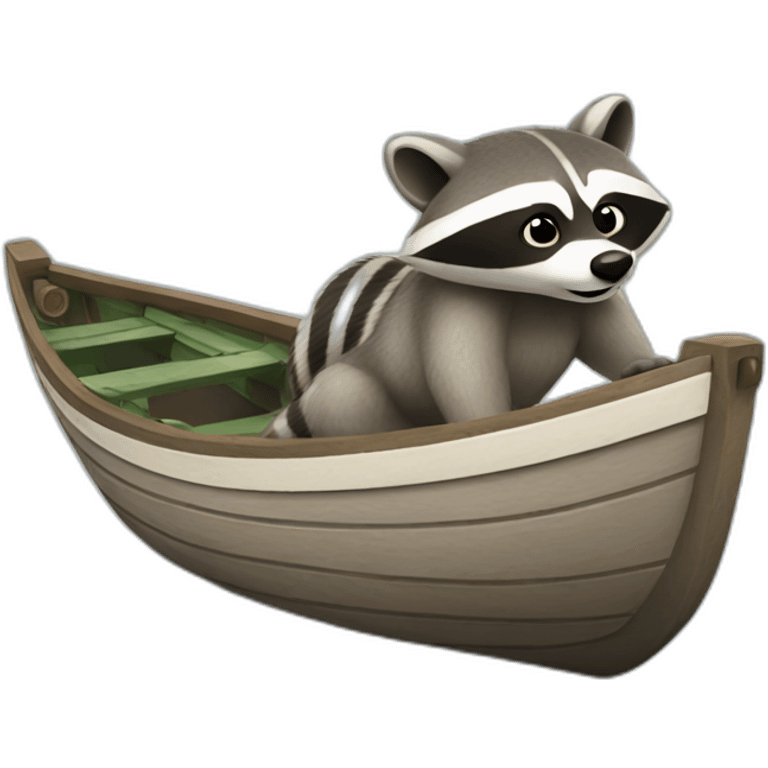 Racoon Boat emoji