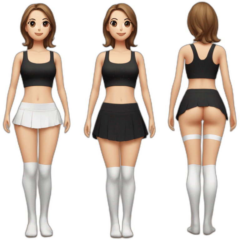 beauty-skirt-padahastasana-short-black-skirt-back-and-front-views-knickers-long-white-socks emoji