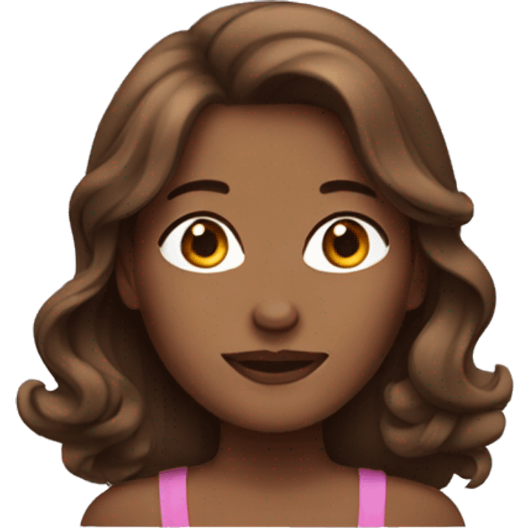 woman with brwn hair  emoji