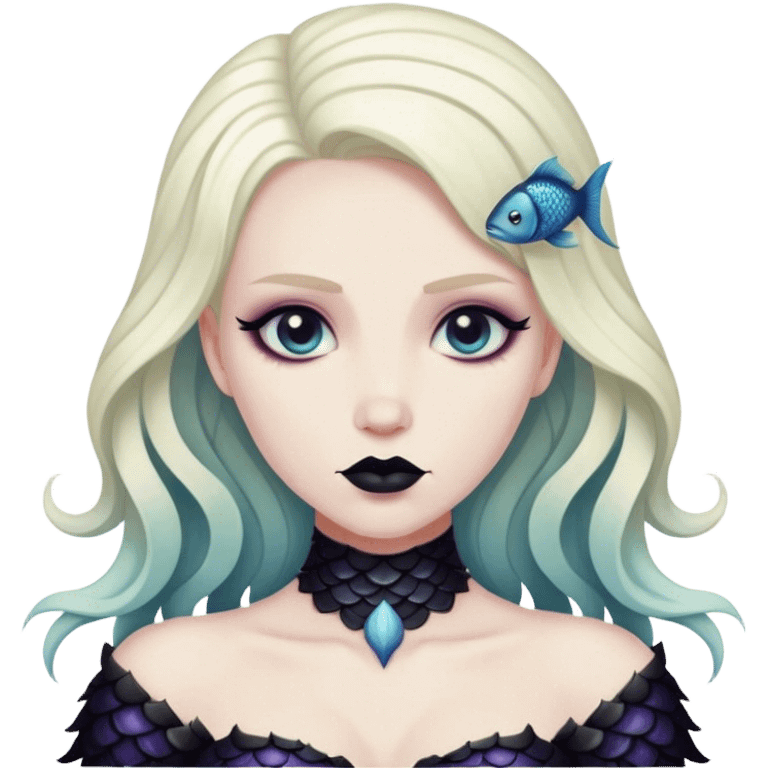 goth siren with fish scales emoji