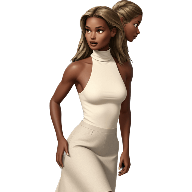 realistic portrait of dark-skinned girl emoji