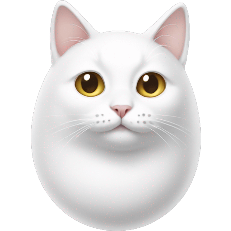 white cat in the shape of an egg emoji