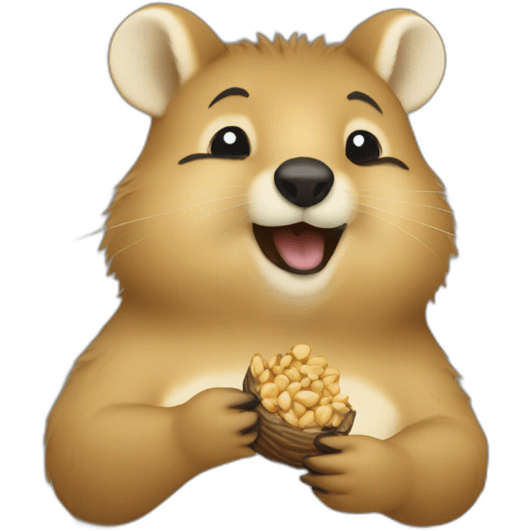 a cute quokka eating a pine nut  emoji