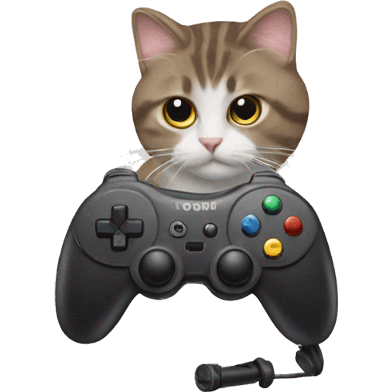 Cat with a controller emoji