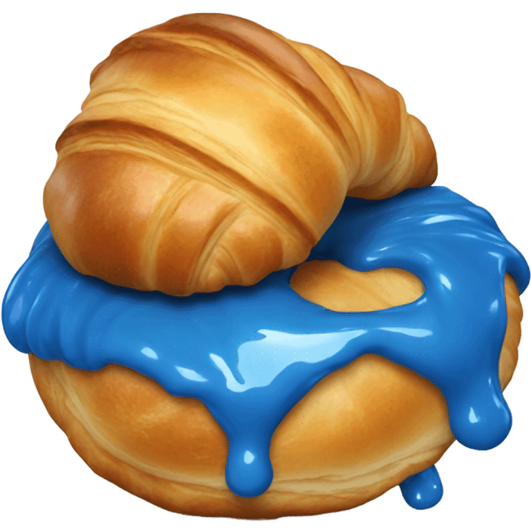 Croissant with blue glaze emoji