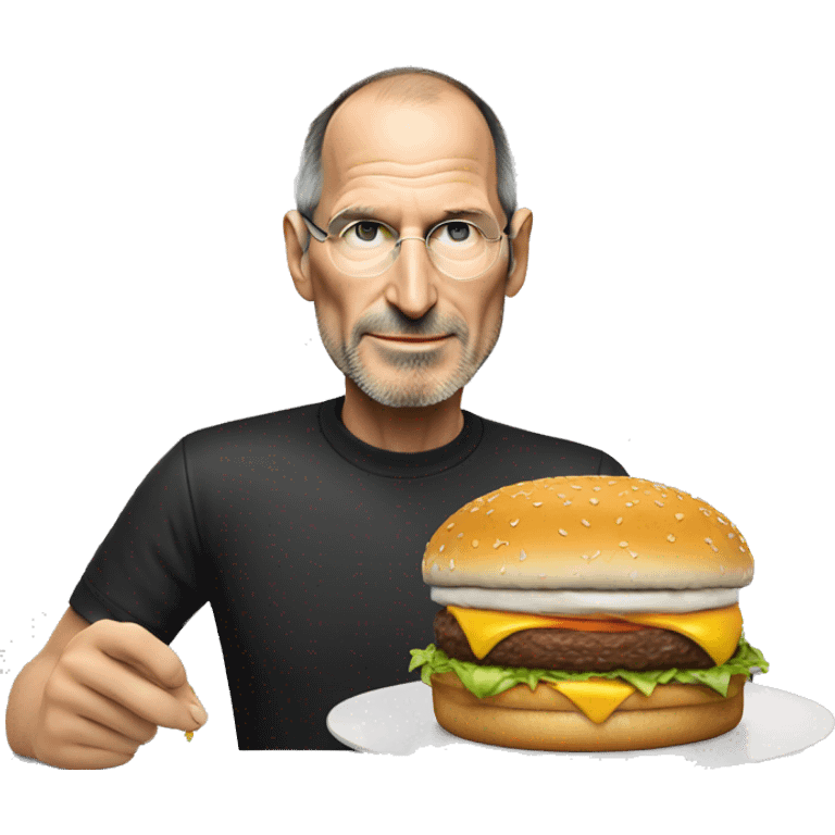 Steve jobs qui mange un burger  emoji