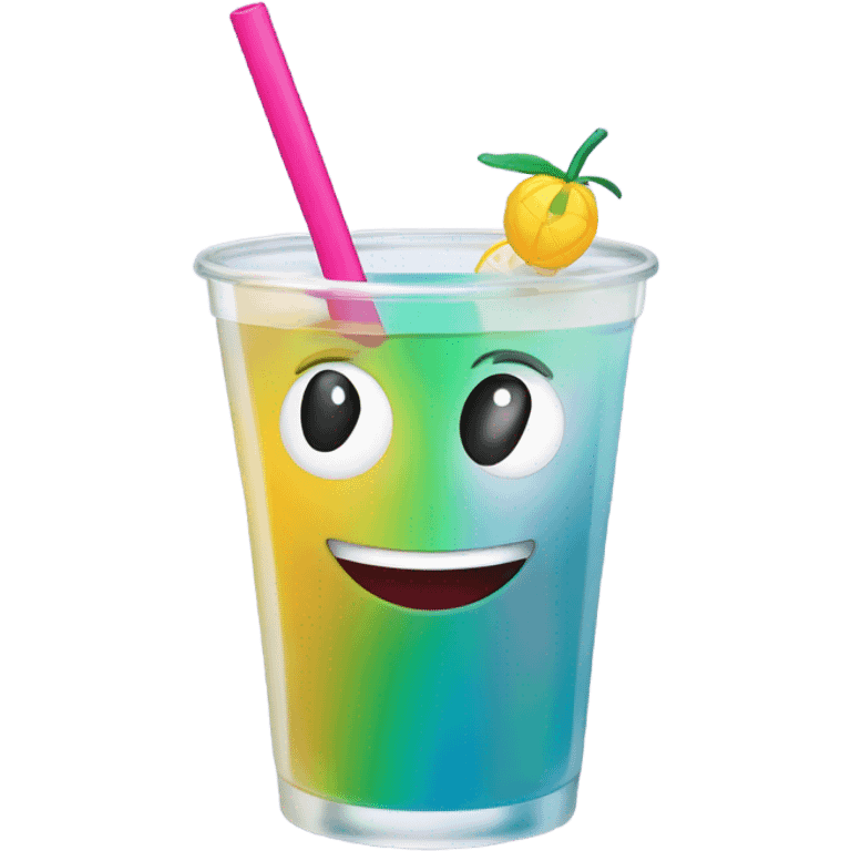 Smiley face with drink  emoji