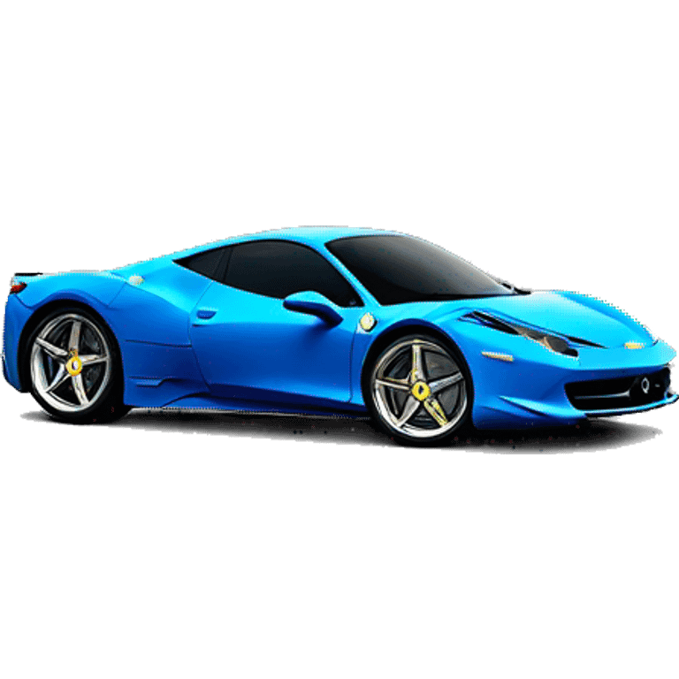 Blue Ferrari 458 with machine guns in the hood emoji