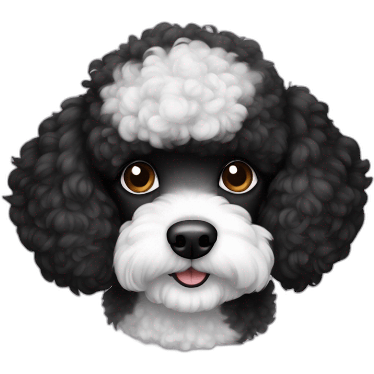 half Black and white ear poodle emoji