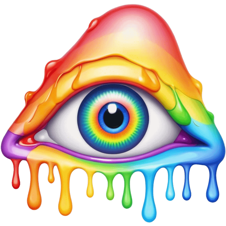 melted surreal rainbow eye emoji