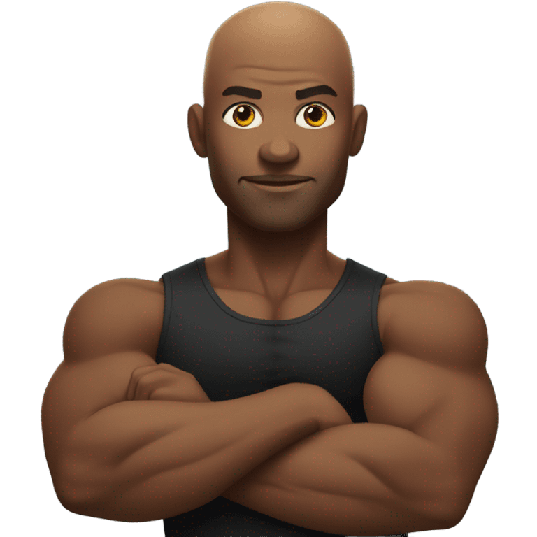 Bald hot black guy flexing emoji