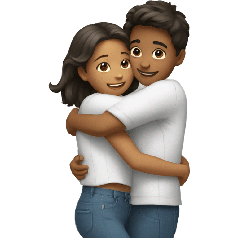 Boy and girl huging emoji