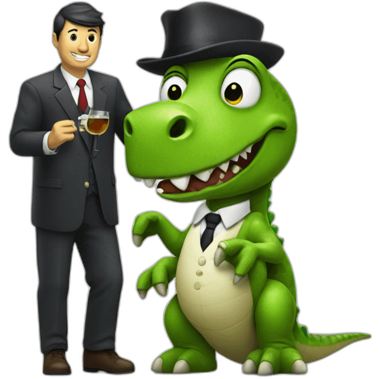 taxman with tipsy dinosaur emoji