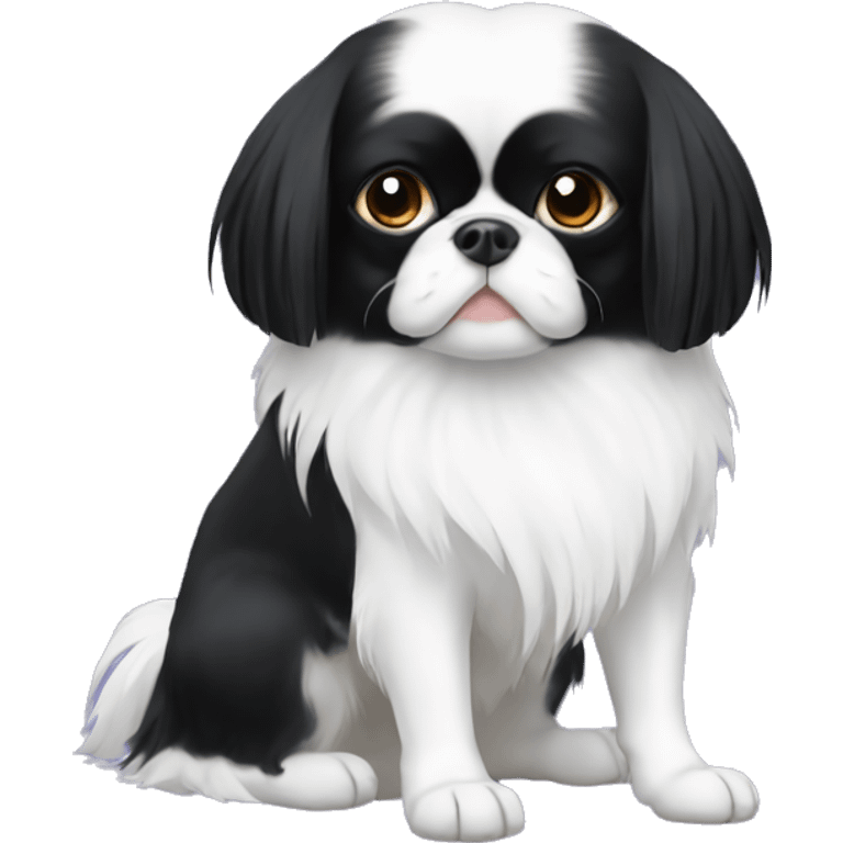 black and white japanese chin  emoji