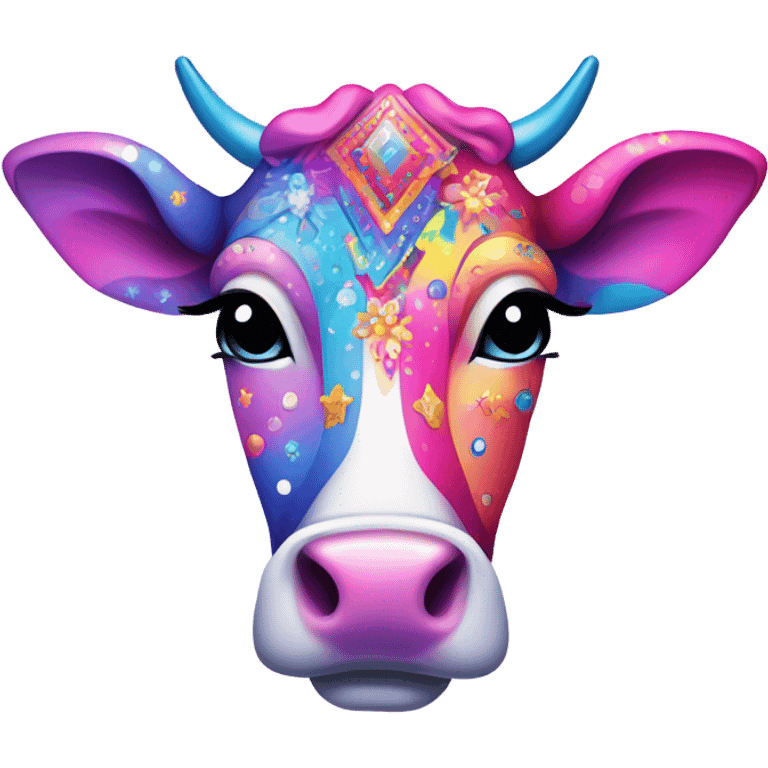 Lisa Frank cow ￼ emoji