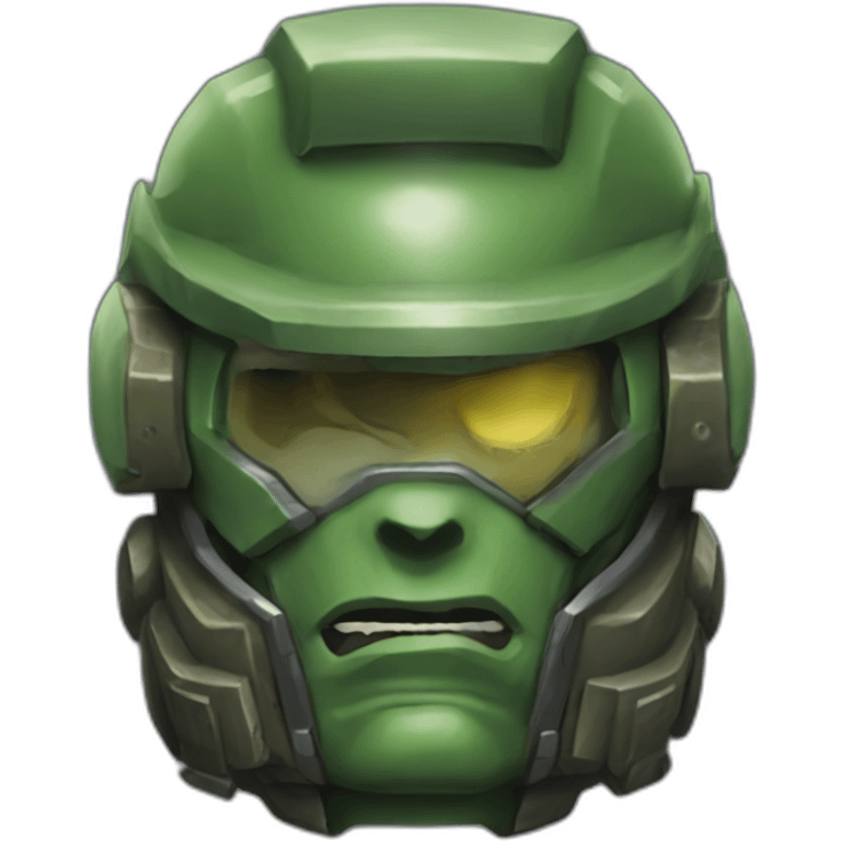 a space grunt doomguy style emoji